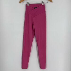 Beach Riot Cara Surplice Waist Ribbed Legging in Fuchsia | Size XS